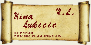 Mina Lukičić vizit kartica
